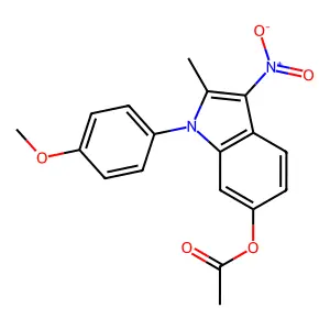 3-nitro-1-(4-methoxyphenyl)-2-methyl-1H-indol-6-yl acetate structure