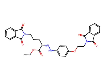 ethyl 5-(1,3-dioxoisoindol-2-yl)-2-[[4-[2-(1,3-dioxoisoindol-2-yl)ethoxy]phenyl]hydrazinylidene]pentanoate structure