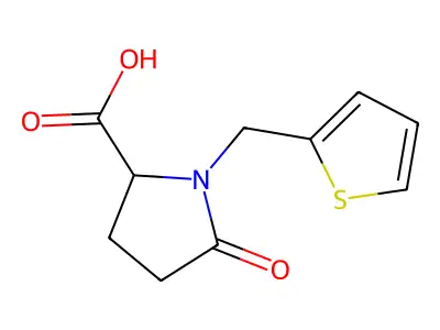 5-Oxo-1-(2-thienylmethyl)-2-pyrrolidinecarboxylic acid structure