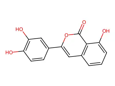 3-(3,4-Dihydroxyphenyl)-8-hydroxy-1H-2-benzopyran-1-one structure