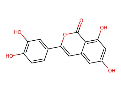 3-(3,4-Dihydroxyphenyl)-6,8-dihydroxy-1H-2-benzopyran-1-one structure