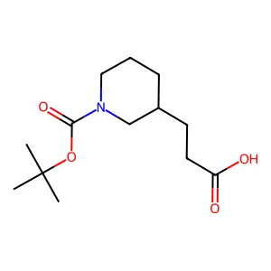 3-[(3R)-1-[(tert-butoxy)carbonyl]piperidin-3-yl]propanoic acid structure