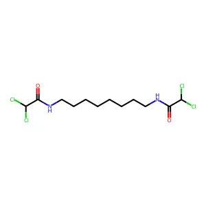 N,N'-1,8-Octanediylbis(2,2-dichloroacetamide) structure