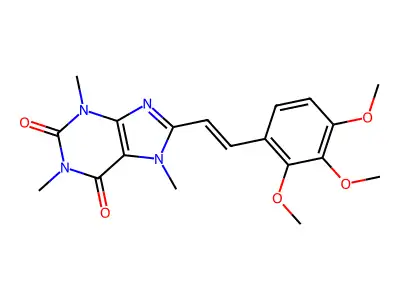 1,3,7-Trimethyl-8-[2-(2,3,4-trimethoxyphenyl)ethenyl]purine-2,6-dione structure
