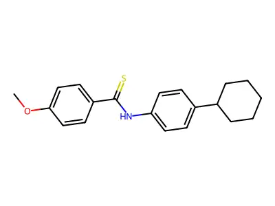 Benzenecarbothioamide, N-(4-cyclohexylphenyl)-4-methoxy- structure