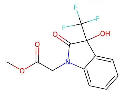 methyl [3-hydroxy-2-oxo-3-(trifluoromethyl)-2,3-dihydro-1H-indol-1-yl]acetate structure