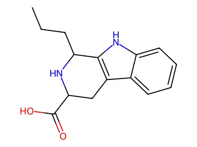 1-Propyl-2,3,4,9-tetrahydro-1H-beta-carboline-3-carboxylic acid structure