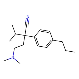 Butyronitrile, 4-(dimethylamino)-2-isopropyl-2-(p-propylphenyl)- structure