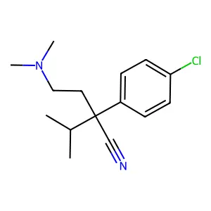Butyronitrile, 2-(p-chlorophenyl)-4-(dimethylamino)-2-isopropyl- structure