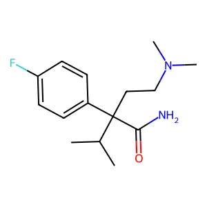Butyramide, 4-(dimethylamino)-2-(p-fluorophenyl)-2-isopropyl- structure