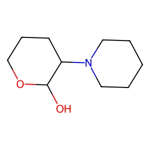 2H-Pyran-2-ol, tetrahydro-3-(1-piperidinyl)- structure