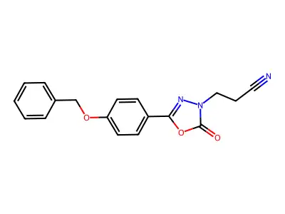 5-(4-(benzyloxy)phenyl)-3-(2-cyanoethyl)-1,3,4-oxadiazol-2(3H)-one structure