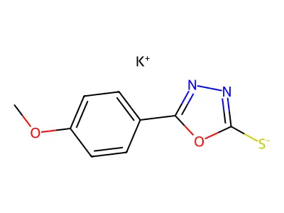 Potassium 5-(4-methoxyphenyl)-1,3,4-oxadiazole-2-thiolate structure