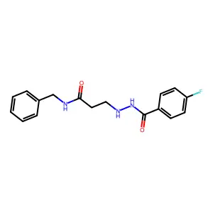 Benzoic acid, p-fluoro-, 2-(2-(benzylcarbamoyl)ethyl)hydrazide structure