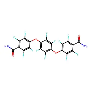 4-[4-(4-carbamoyl-2,3,5,6-tetrafluorophenoxy)-2,3,5,6-tetrafluorophenoxy]-2,3,5,6-tetrafluorobenzamide structure