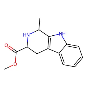 methyl (1R,3S)-1-methyl-2,3,4,9-tetrahydro-1H-pyrido[3,4-b]indole-3-carboxylate structure
