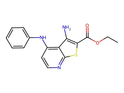 Ethyl 3-amino-4-(phenylamino)thieno(2,3-b)pyridine-2-carboxylate structure