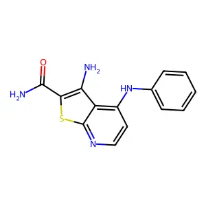 3-Amino-4-anilinothieno[2,3-b]pyridine-2-carboxamide structure