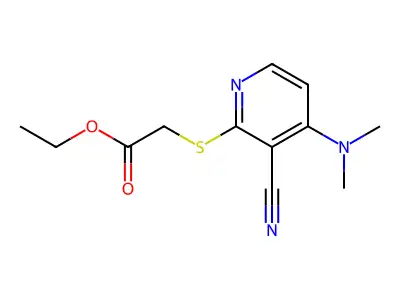 Ethyl {[3-cyano-4-(dimethylamino)pyridin-2-yl]sulfanyl}acetate structure