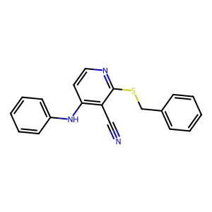 4-Anilino-2-benzylsulfanylpyridine-3-carbonitrile structure