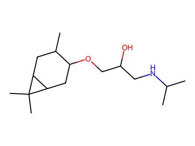 1-((1-Methylethyl)amino)-3-((4,7,7-trimethylbicyclo(4.1.0)hept-3-yl)oxy)-2-propanol structure