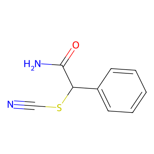 (2-Amino-2-oxo-1-phenylethyl) thiocyanate structure