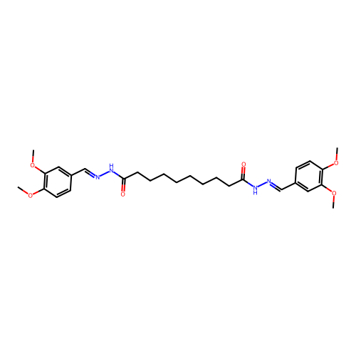 N,N'-bis[(3,4-dimethoxyphenyl)methylideneamino]decanediamide structure