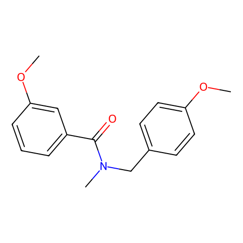 3-methoxy-N-[(4-methoxyphenyl)methyl]-N-methylbenzamide structure