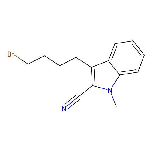 3-(4-Bromobutyl)-1-methyl-1H-indole-2-carbonitrile structure