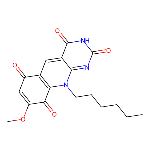 Pyrimido[4,5-b]quinoline-2,4,6,9(3H,10H)-tetrone, 10-hexyl-8-methoxy- structure