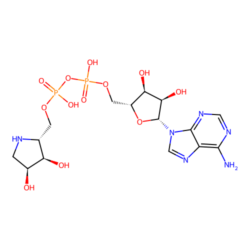 Adenosine diphosphate (hydroxymethyl)pyrrolidinediol structure