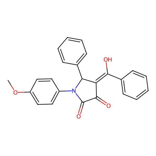 (4E)-4-[hydroxy(phenyl)methylidene]-1-(4-methoxyphenyl)-5-phenylpyrrolidine-2,3-dione structure
