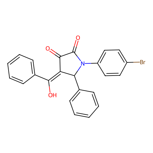 4-benzoyl-1-(4-bromophenyl)-3-hydroxy-5-phenyl-1H-pyrrol-2(5H)-one structure