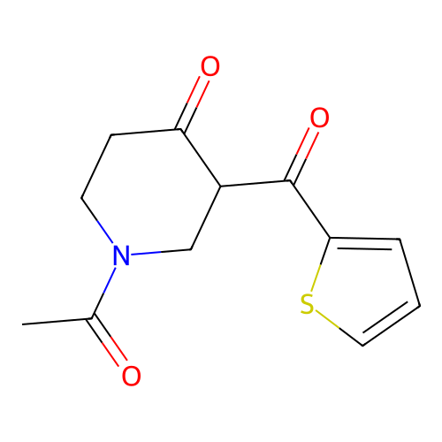 1-Acetyl-3-(thiophene-2-carbonyl)piperidin-4-one structure