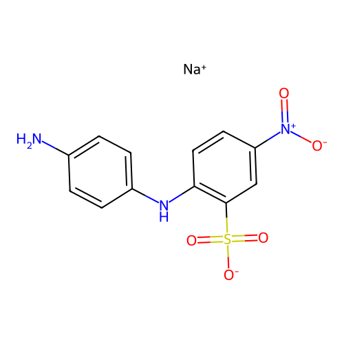 Sodium 2-(p-aminoanilino)-5-nitrobenzenesulphonate structure