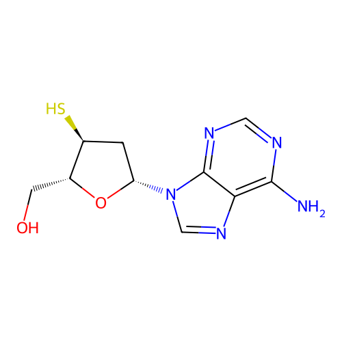 2',3'-Dideoxy-3'-mercaptoadenosine structure