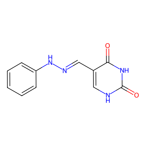 5-[(phenylhydrazinylidene)methyl]-1H-pyrimidine-2,4-dione structure