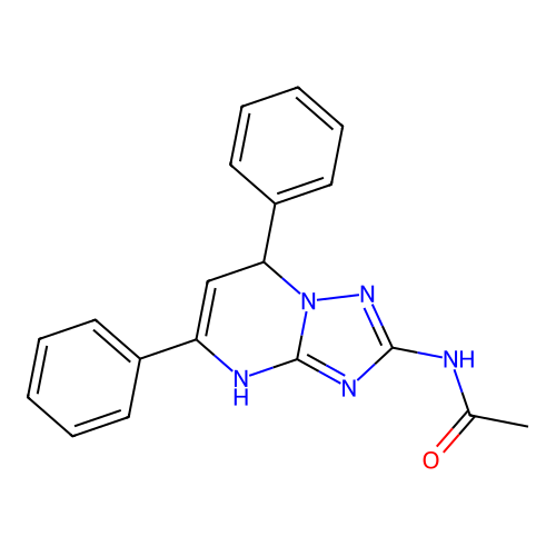 N-(5,7-diphenyl-4,7-dihydro[1,2,4]triazolo[1,5-a]pyrimidin-2-yl)acetamide structure