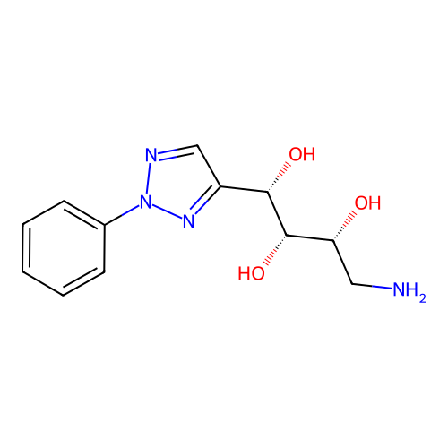(1S,2S,3R)-4-amino-1-(2-phenyl-2H-1,2,3-triazol-4-yl)butane-1,2,3-triol structure