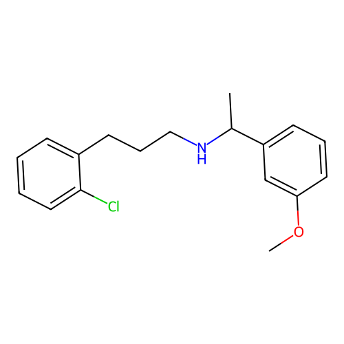 3-(2-chlorophenyl)-N-(1-(3-methoxyphenyl)ethyl)propan-1-amine structure