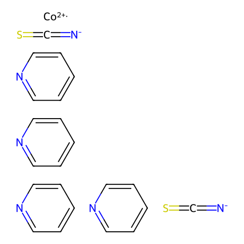 Tetrakis(pyridine)bis(thiocyanato-I masculineN)cobalt structure