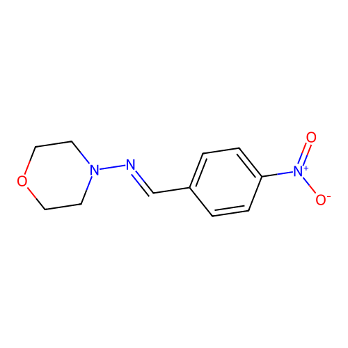 N-[(E)-(4-nitrophenyl)methylidene]morpholin-4-amine structure