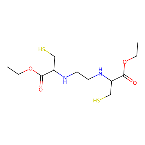 Diethyl 2,2'-(1,2-ethanediyldiimino)bis(3-sulfanylpropanoate) structure