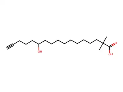 2,2-Dimethyl-12-hydroxy-16-heptadecynoic acid structure