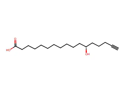 12-Hydroxy-16-heptadecynoic acid structure
