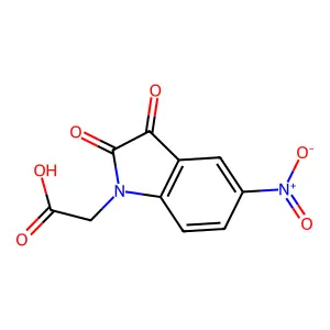 2-(5-nitro-2,3-dioxo-2,3-dihydro-1H-indol-1-yl)acetic acid structure