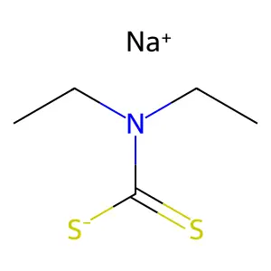 二乙基二硫代氨基甲酸钠 structure
