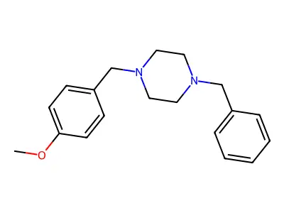 1-Benzyl-4-(4-methoxybenzyl)piperazine structure