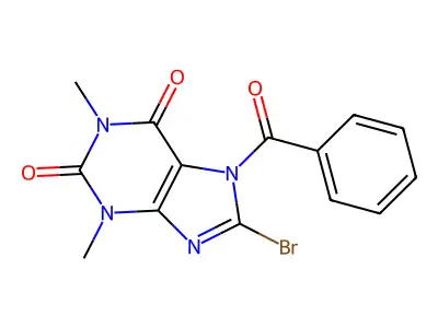 7-Benzoyl-8-bromo-1,3-dimethylpurine-2,6-dione structure