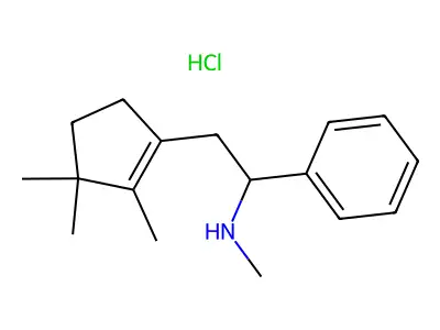 Benzenemethanamine, N-methyl-alpha-((2,3,3-trimethyl-1-cyclopenten-1-yl)methyl)-, hydrochloride structure